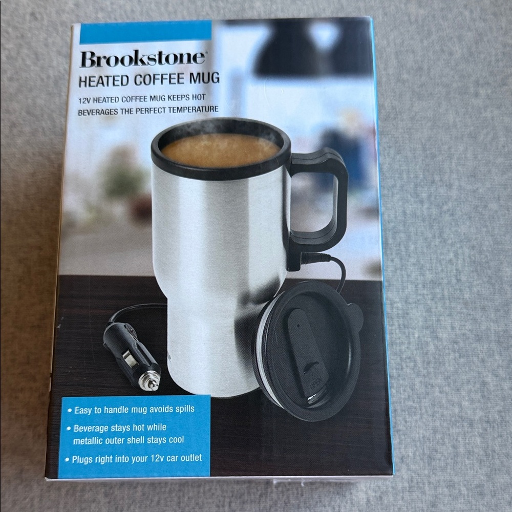 Brookstone Silver Heated Travel Mug